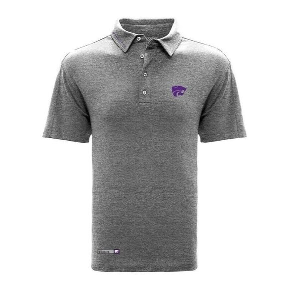 Kansas State Wildcats Reign Wordmark Short Sleeve Polo Mens Small Heather Gray - Picture 1 of 6